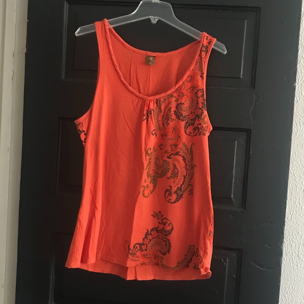 Orange Anthropologie Sleeveless Shirt
